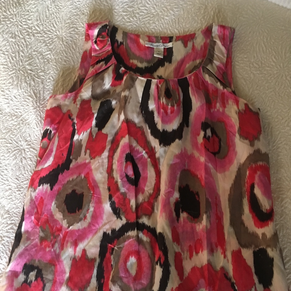 Kenneth Cole silk blend sleeveless top size 2